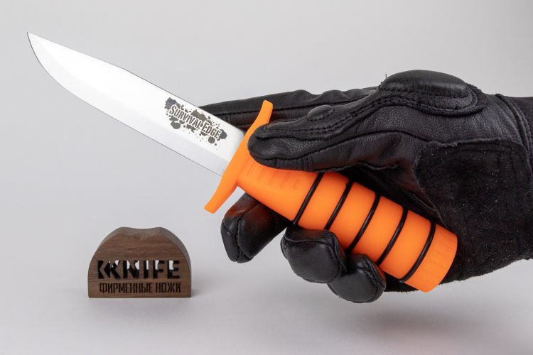 Нож "Survival Edge" оранж., с огновом (ст. German 4116)
